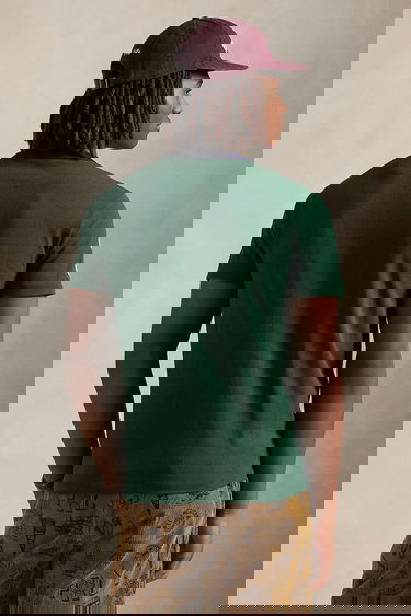 Tričko Polo by Ralph Lauren Polo Rider Diagonal Stripe Ringer T-Shirt with Embroidered Crest Zelené | 710P00092, 1