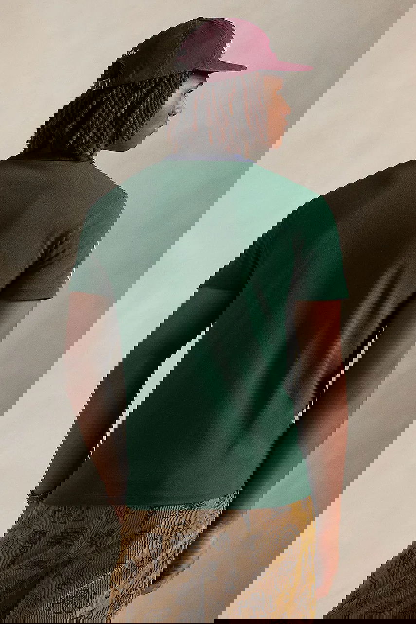 Tričko Polo by Ralph Lauren Polo Rider Diagonal Stripe Ringer T-Shirt with Embroidered Crest Zelené | 710P00092, 1