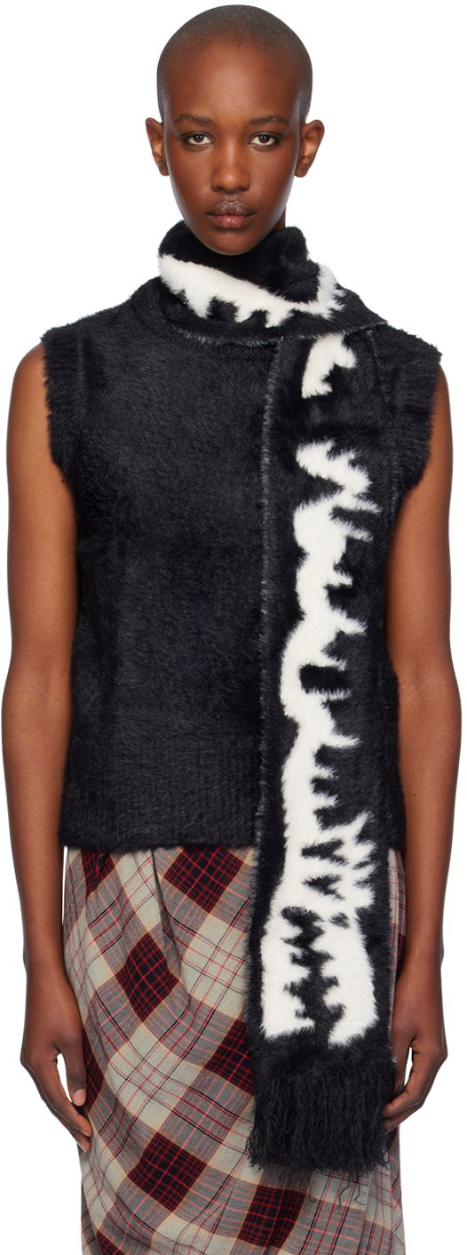 Sveter Charles Jeffrey Loverboy Scarf Vest Čierna | 42090401