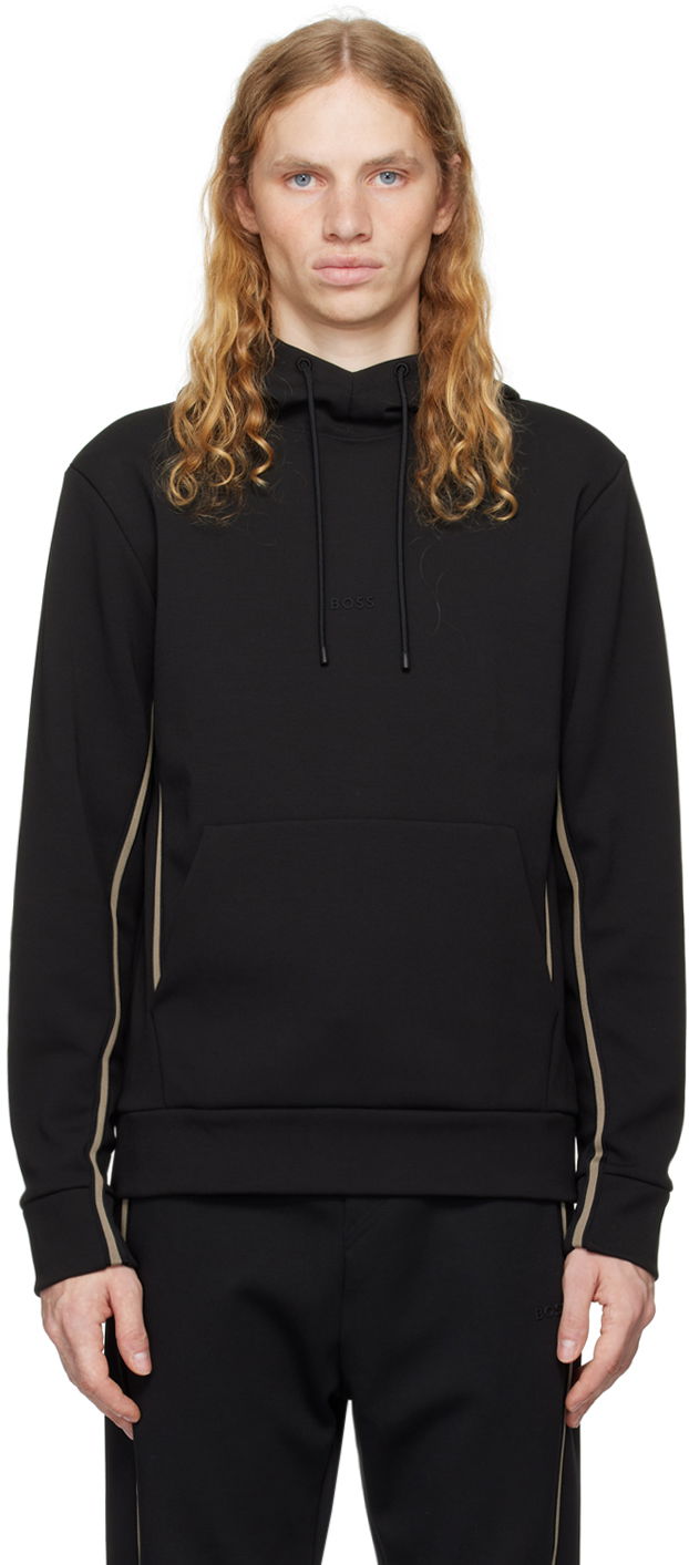 Mikina BOSS Logo-Embossed Hoodie Čierna | 50523905, 0