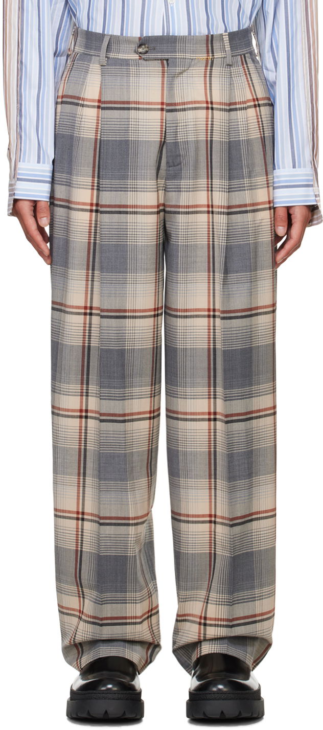Nohavice Marni Checked Trousers Šedá | PUMU0264SU UTP767, 0