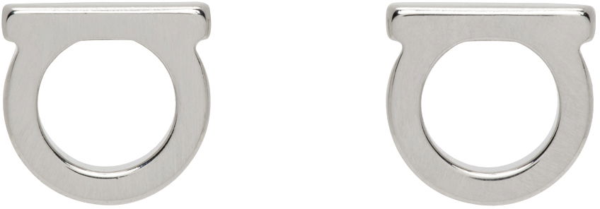 Náušnice FERRAGAMO Gancini Pearl Earrings "Silver" Metalická | 760120 - 696433, 0