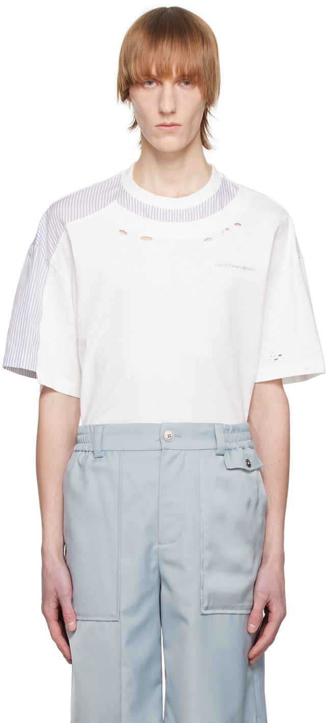 Tričko Feng Chen Wang Feng Chen Wang Distressed T-Shirt Biela | FMS15TS03, 0
