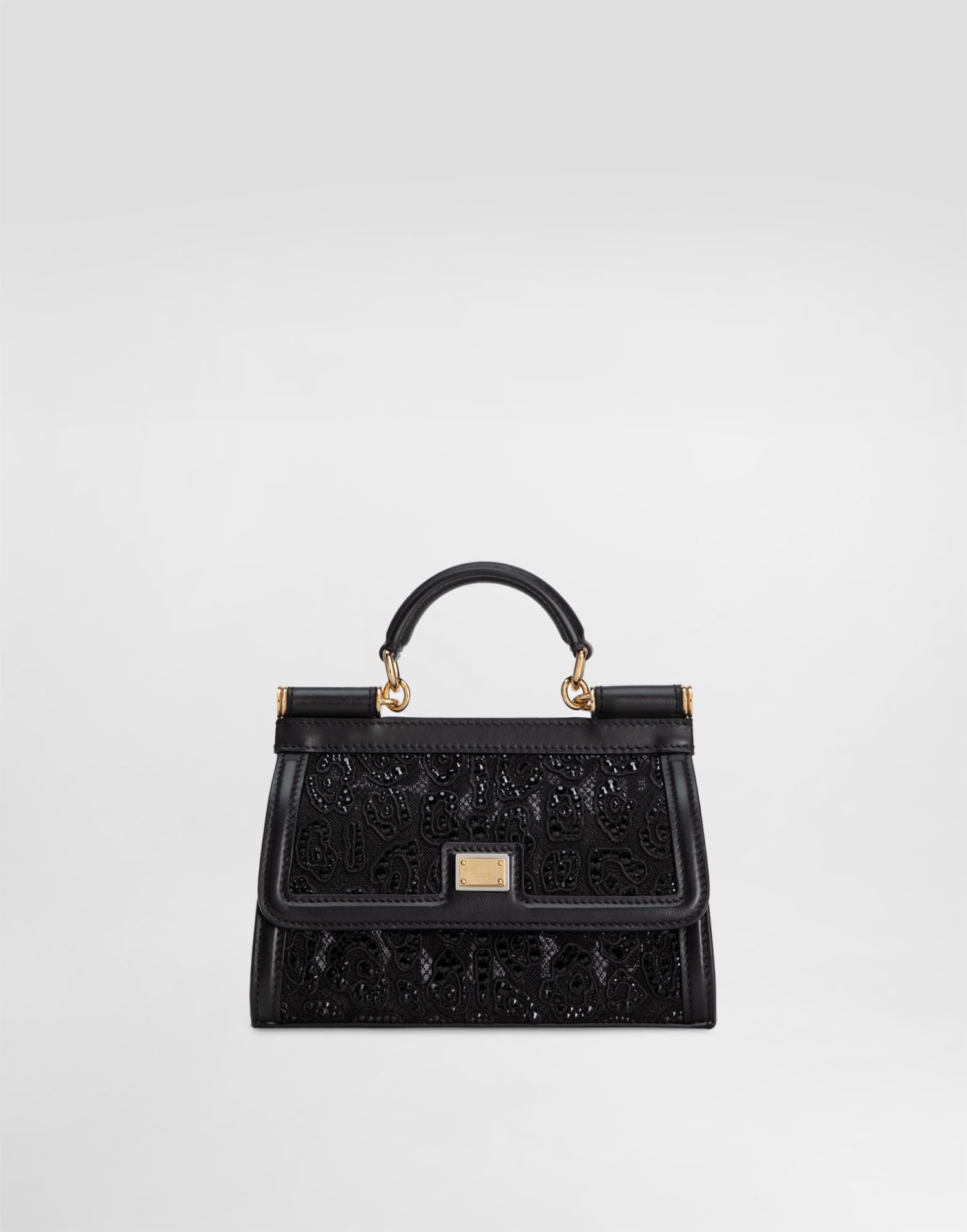 Kabelka Dolce & Gabbana Dolce & Gabbana Small Sicily Embroidered Lace Handbag Čierna | BB7116B9I478S485, 0