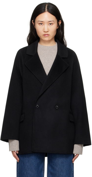 Kabáty Loulou de Saison Loulou de Saison Gary Double-Breasted Coat Čierna | GARY, 0