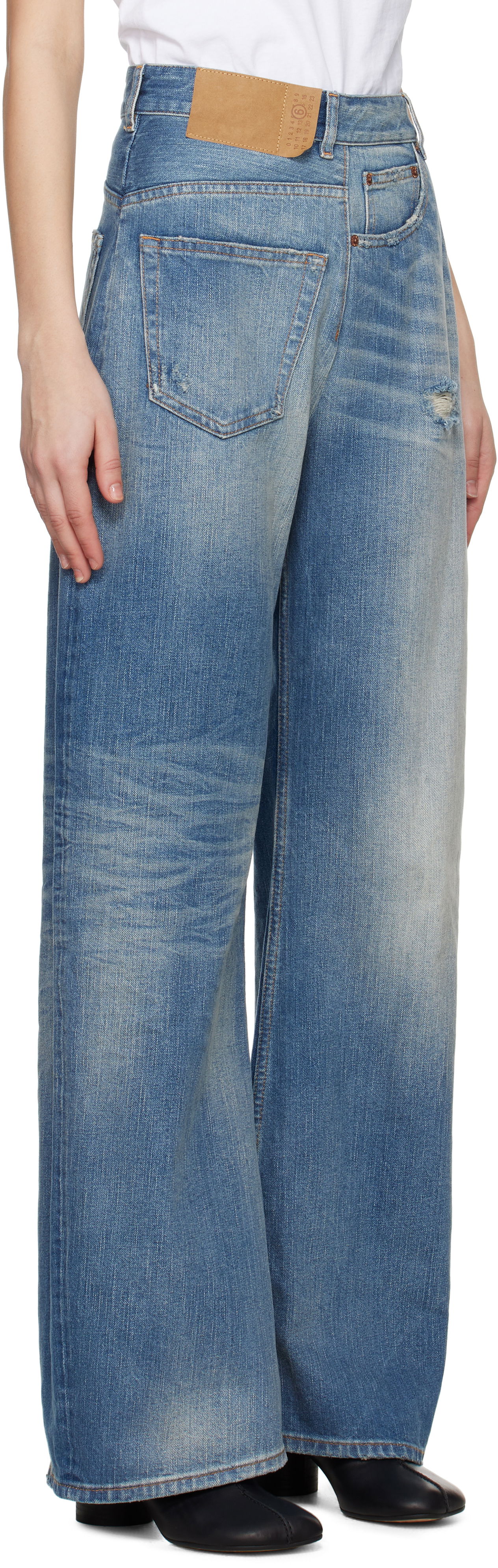 Džínsy Maison Margiela MM6 Maison Margiela Twist Wide Leg Jeans Modrá | S52LA0243 M30016, 1