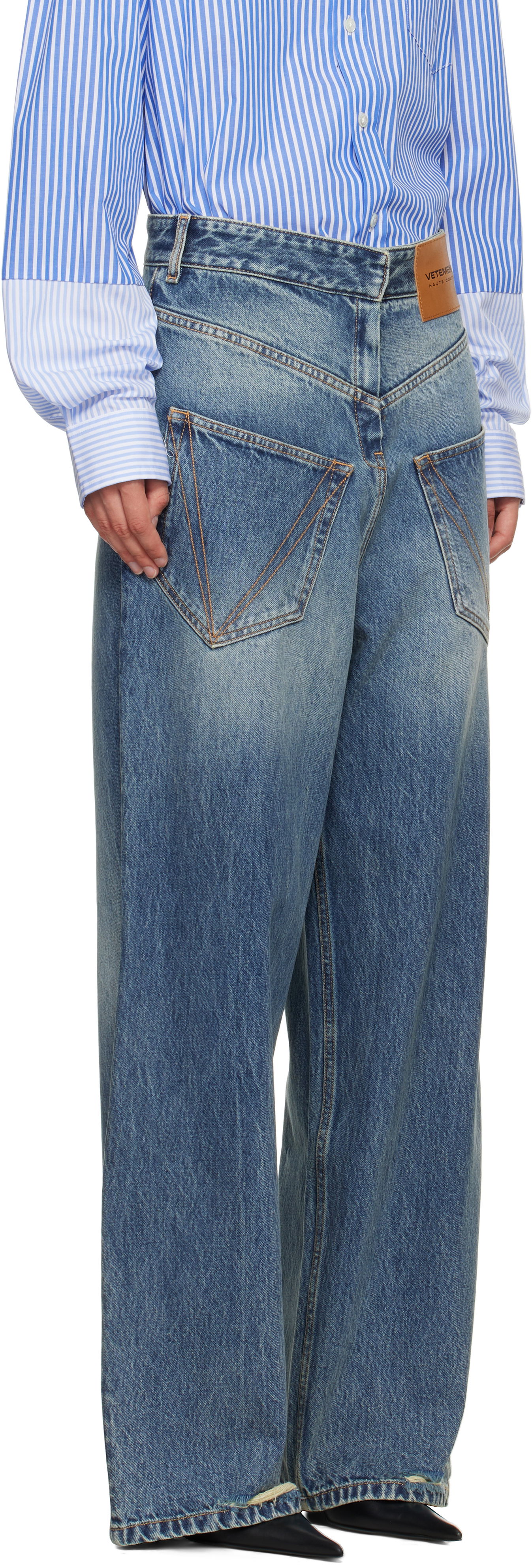 Džínsy VETEMENTS Vetements Back To Front Jeans Modrá | MH76DP021YB, 1