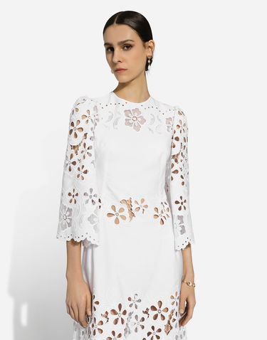 Šaty Dolce & Gabbana Cotton Calf-Length Dress With Cut-Out Detailing Biela | F6JIFZGDCJTW0800, 3