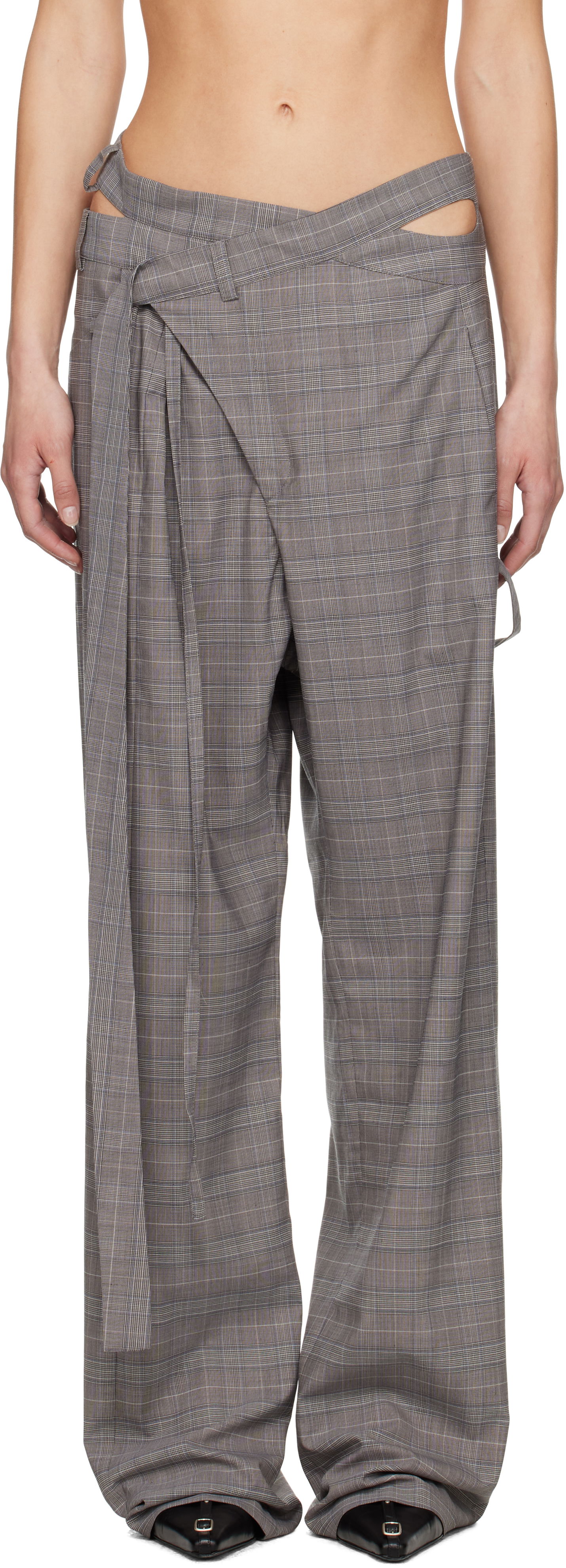 Nohavice Ottolinger Ottolinger Signature Wrap Suit Trousers Šedá | 123-201523-02, 0