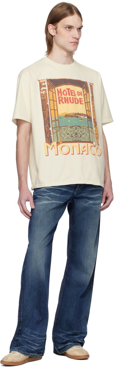 Tričko Rhude Rhude Hotel Di Monaco Graphic T-Shirt Béžová | RHSS25TT10012, 3