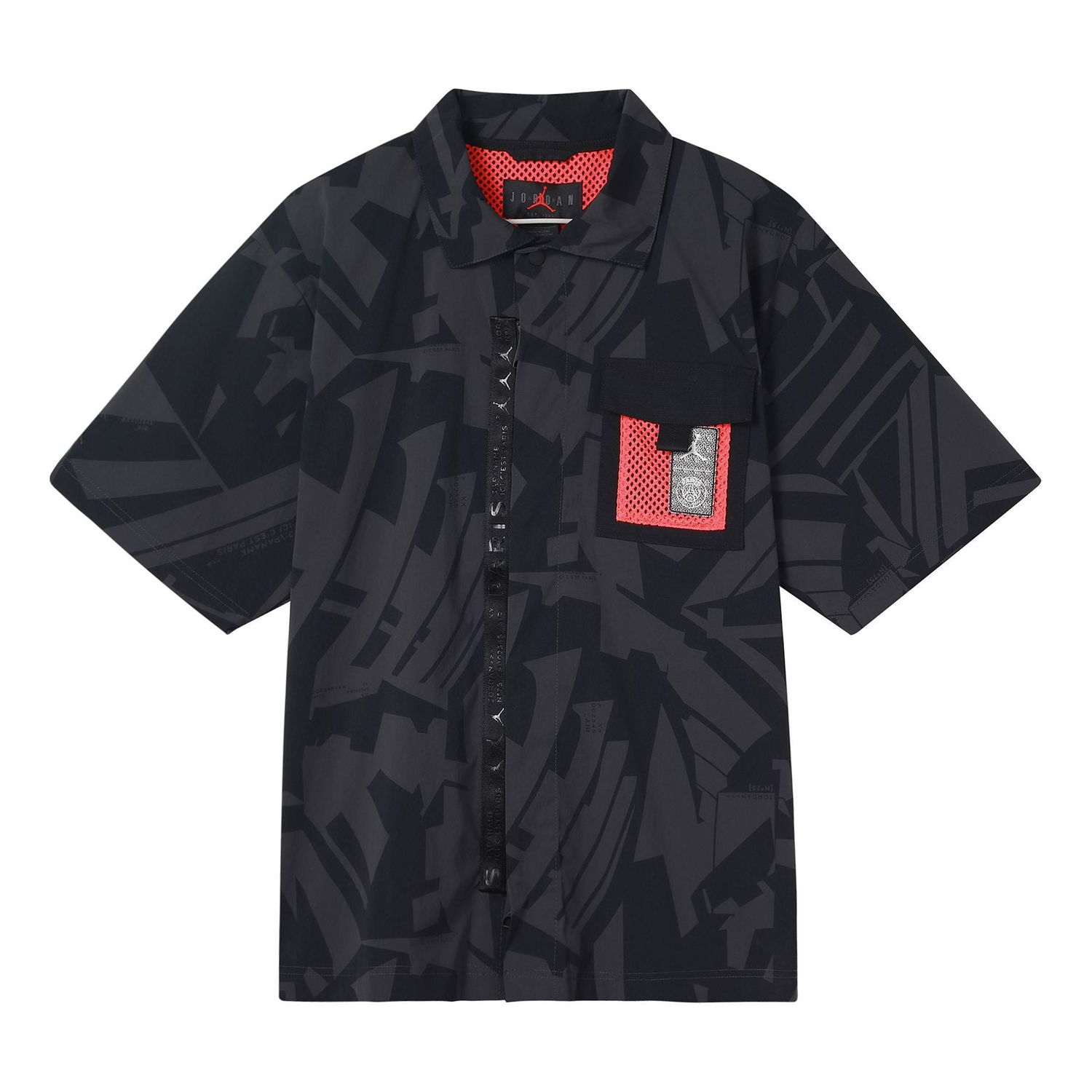 Košeľa Jordan Air Jordan Logo Print Chest Zipper Cardigan Shirt Čierna | DM3109-010, 0