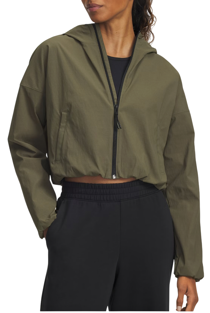Vetrovka Under Armour Unstoppable Woven Ripstop Long Sleeve Cropped Hooded Jacket Zelené | 6005967-390, 0