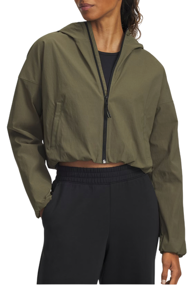 Vetrovka Under Armour Unstoppable Woven Ripstop Long Sleeve Cropped Hooded Jacket Zelené | 6005967-390, 0