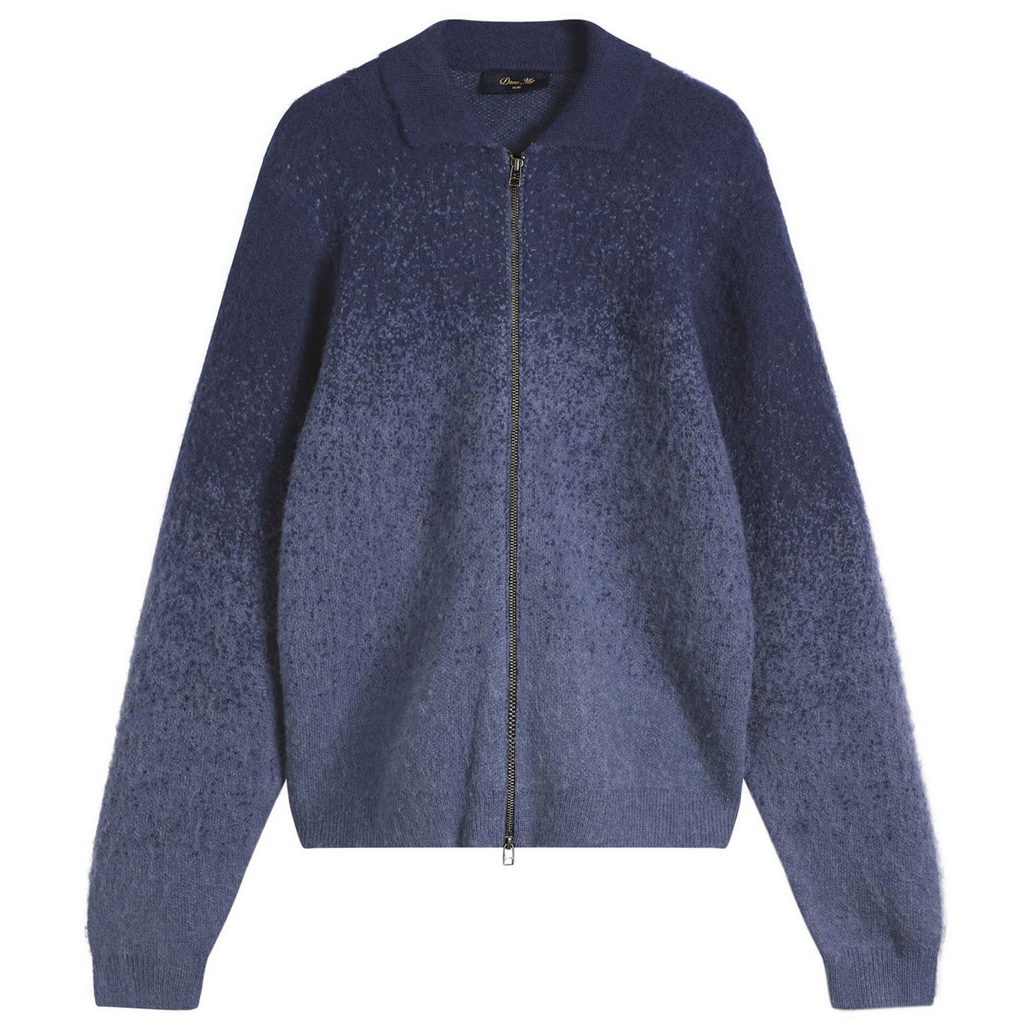 Sveter Dime Ombre Mohair Collared Double Zip Knit Modrá | DIMEHO258BLU, 1