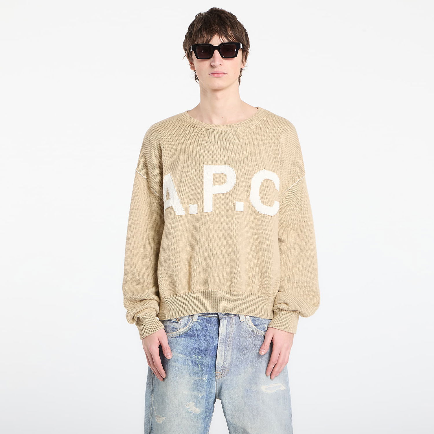 Sveter A.P.C. Logo Jumper XXL Béžová | WOASL-M23009 AAE, 0