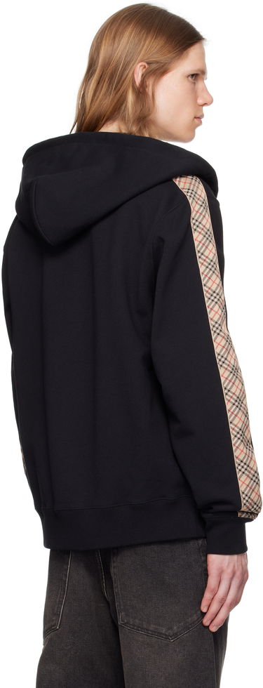 Mikina Burberry Burberry Check Trim Cotton Zip Hoodie Čierna | 8110790, 2
