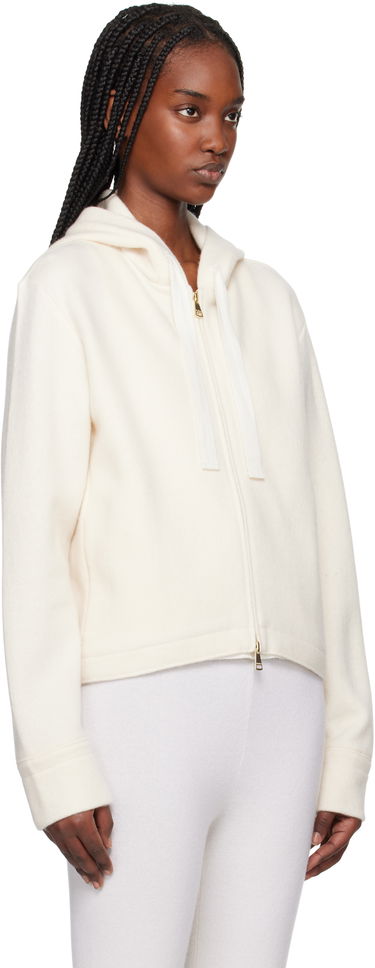 Mikina Max Mara Max Mara Abilita Cropped Knit Zip Hoodie Biela | 2511921058600, 1