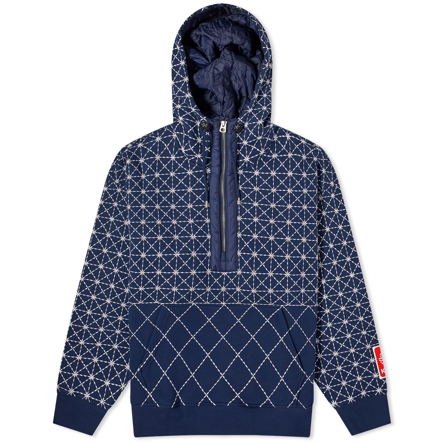 Mikina KENZO Sashiko Stitch Oversized Hoodie Navy | FD65SW0654MB-77, 0