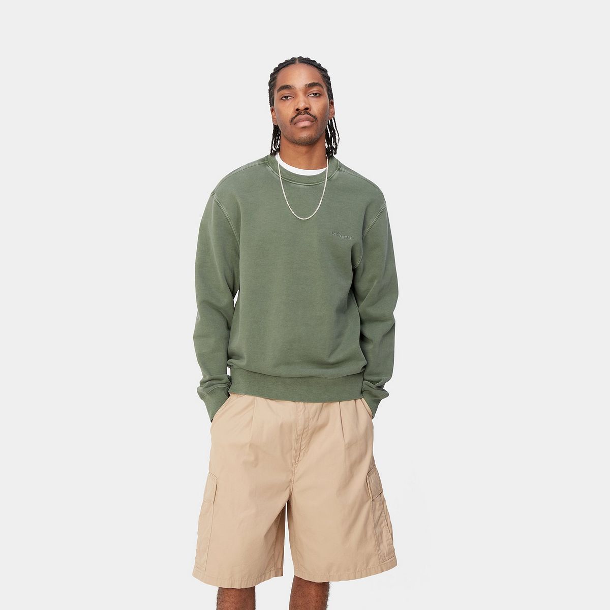 Sveter Carhartt WIP Duster Script Crewneck Zelené | I033065_1YF_GD, 0