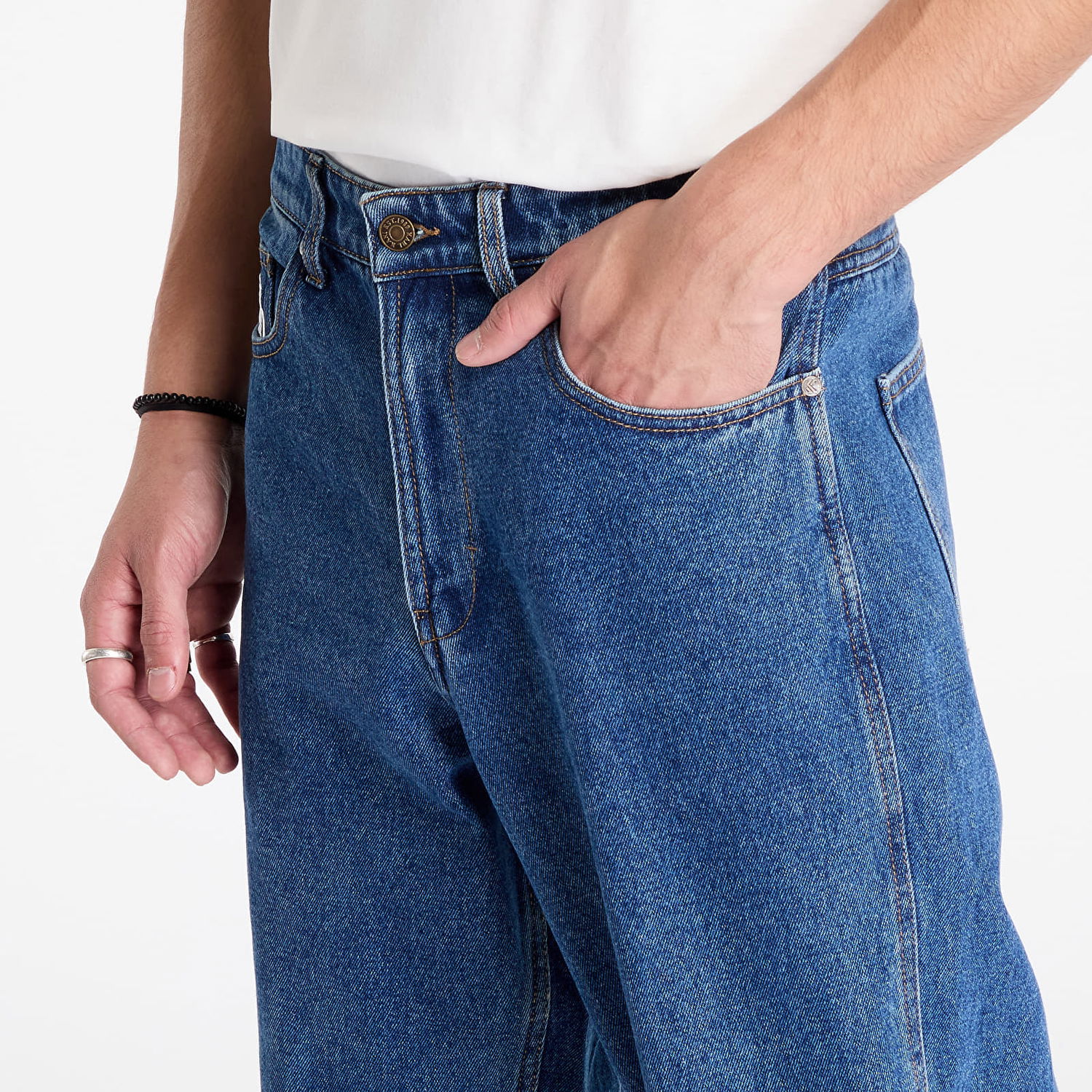Nohavice Karl Kani Pants KK Small Signature Tapered Five Pocket Denim Dark Indigo 32 Modrá | 6000480, 1
