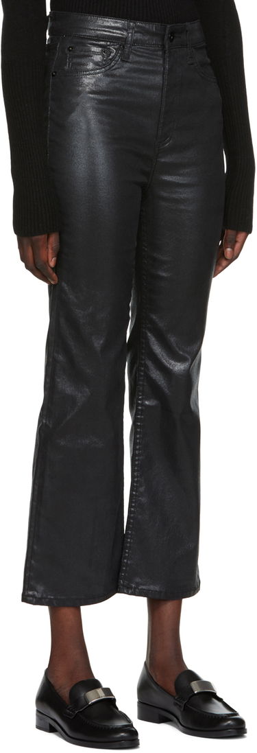 Džínsy rag & bone Women's Casey Bootcut Coated Jeans Čierna | WDD22F2917SGBL, 1