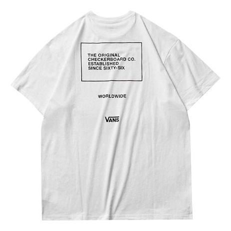 Tričko Vans Vans Checkerboard Established Since Sixty-Six Worldwide T-Shirt Biela | VN0A4MLWWHT, 0
