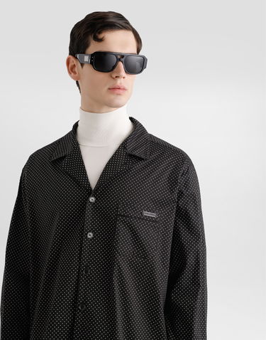 Košeľa Dolce & Gabbana Dolce & Gabbana Microprinted Vanity Button-Up Shirt Čierna | G5IF1TFMRBNS8030, 1