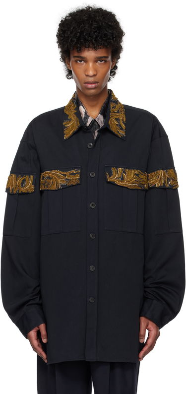 Košeľa Dries Van Noten Dries Van Noten Embroidered Shirt Čierna | 251-020757-1473, 0
