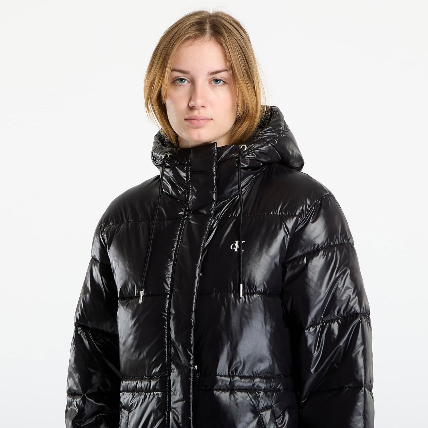 Prešívaná bunda CALVIN KLEIN Shine Long Puffer Coat Čierna | LV047D506G UB1, 1