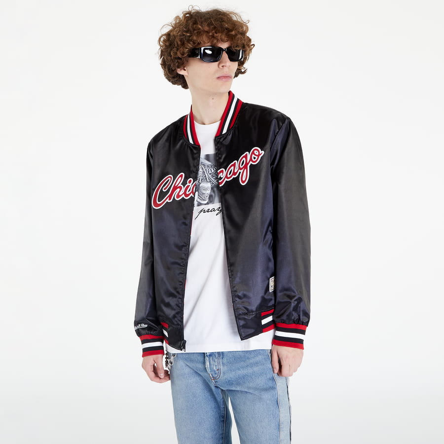 Bomber bunda Mitchell & Ness Slap Sticker Reversible Jacket Čierna | OJZP4770-CBUYYPPPBLCK, 0
