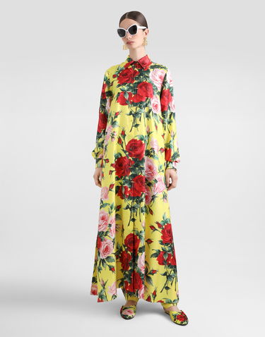Nohavice Dolce & Gabbana Dolce & Gabbana Silk Twill Bouquet Print Pants Žltá | FTC11TIS1XHHG5JD, 1