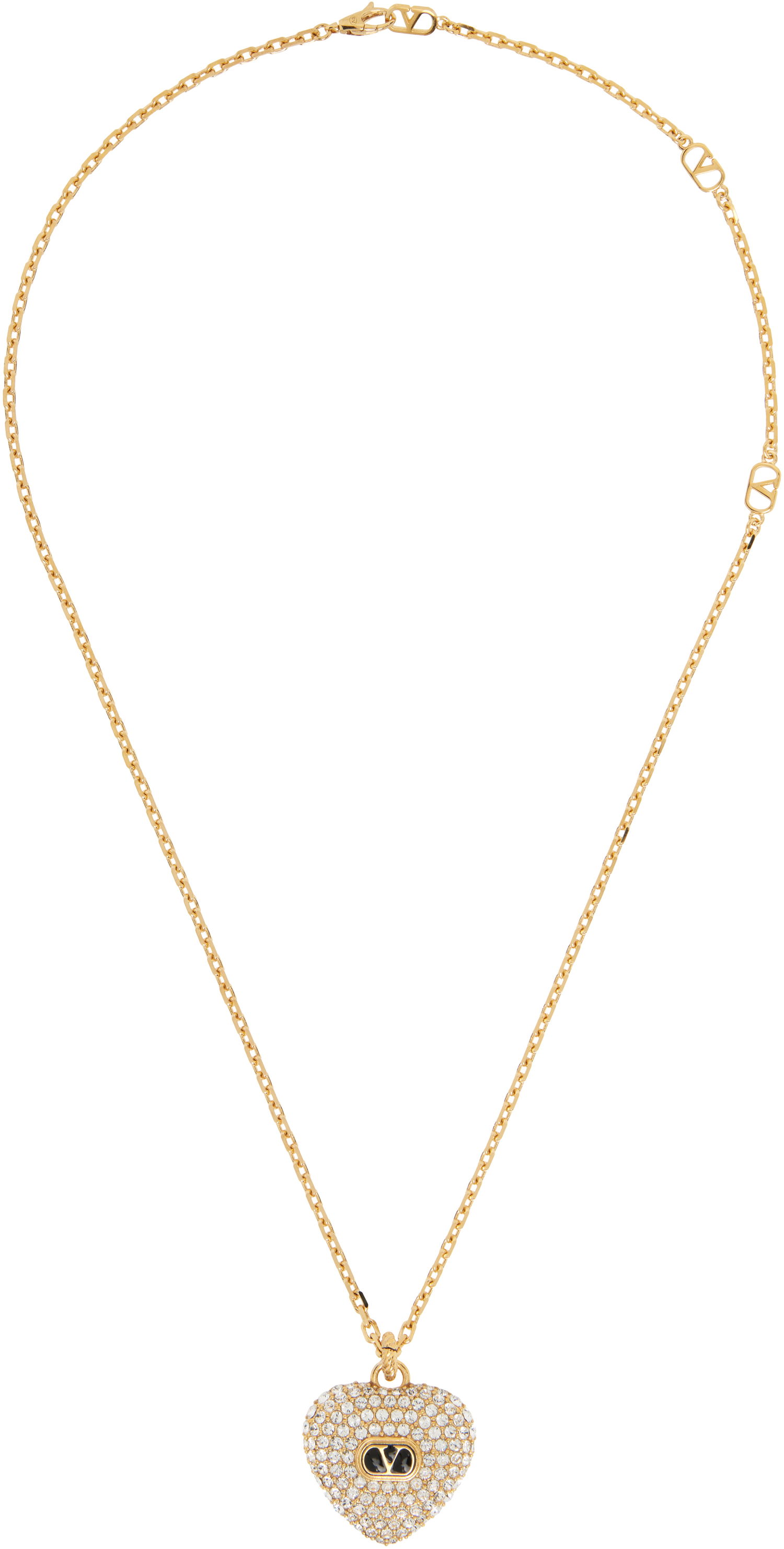 Náhrdelník Valentino Royal Heart Pendant Necklace with Crystals Žltá | 7W2J0AR7VTI, 0
