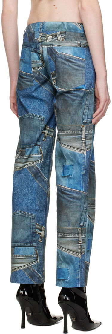 Džínsy Miaou Miaou Atlas Patchwork Printed Trousers Modrá | 1023SCDEN, 2