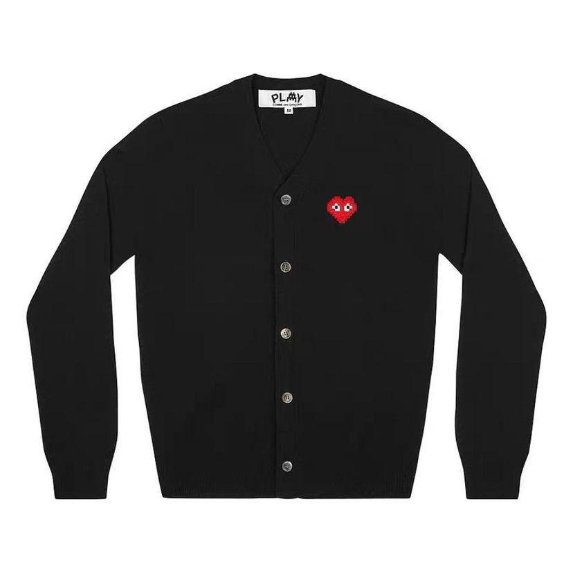 Sveter Comme des Garçons COMME des GARCONS PLAY Women's Cardigan with Invader Emblem Čierna | AZ-N083-051-1