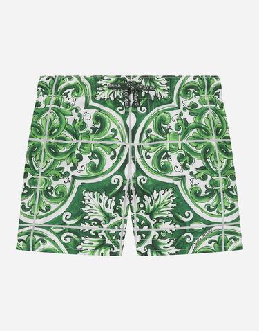 Plavky Dolce & Gabbana Dolce & Gabbana Majolica Print Swim Trunks Zelené | L1J818ON01CH75DQ, 0