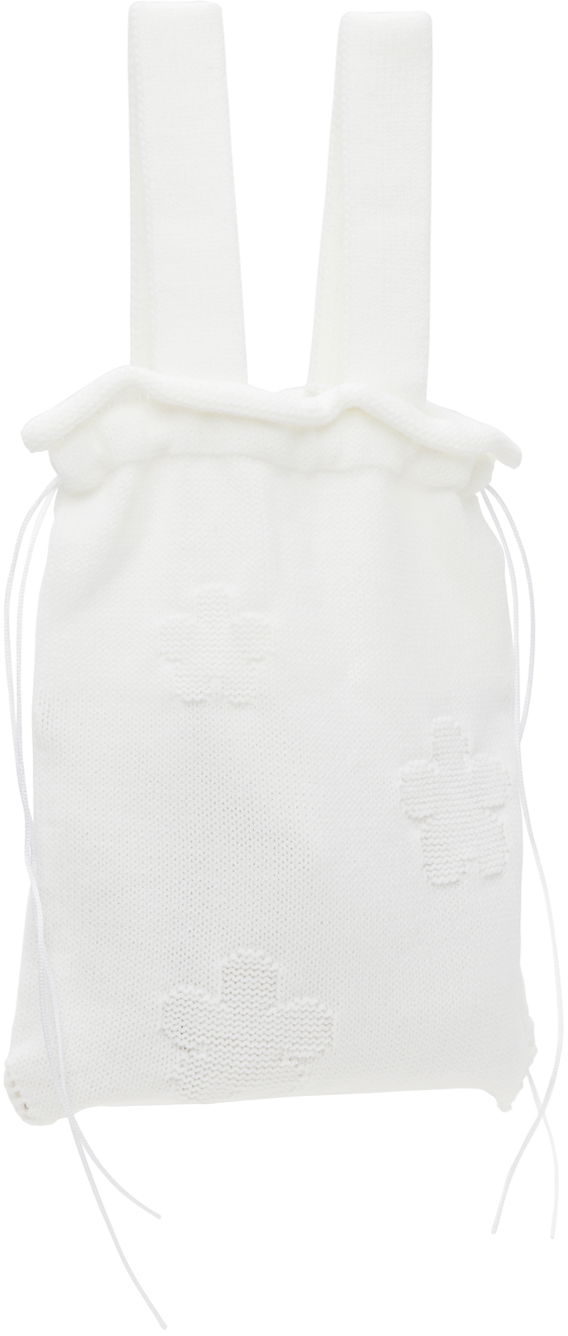 Športový vak Cecilie Bahnsen Cecilie Bahnsen Knit Drawstring Tote Bag Biela | 1.24BAG45014 UTE BAG, 1