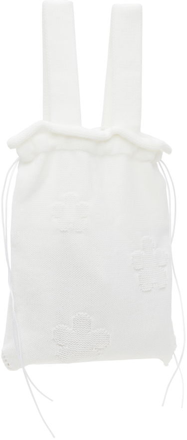 Športový vak Cecilie Bahnsen Cecilie Bahnsen Knit Drawstring Tote Bag Biela | 1.24BAG45014 UTE BAG, 1
