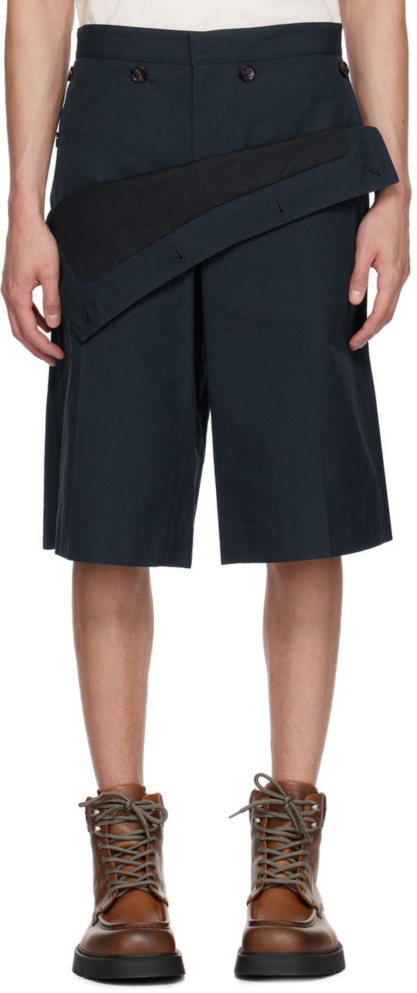 Šortky Bottega Veneta Foldover Shorts Navy | 786071V2BL0, 0