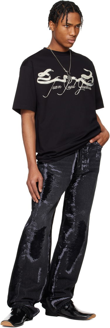 Tričko Jean Paul Gaultier Jean Paul Gaultier Oversized Tattoo Ruban T-Shirt Čierna | 25/34-F-TS118I-J090-0005, 3