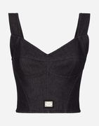 Cotton Denim Corset Top