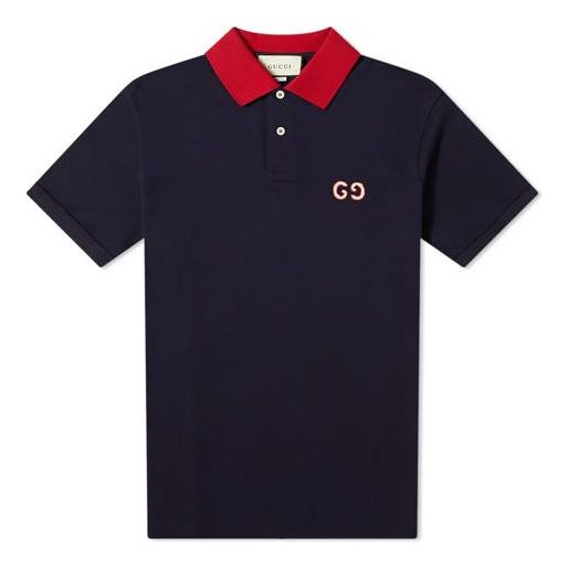 Polo tričko Gucci Logo-Embroidered Short Sleeve Polo Modrá | 574086-XJA6C-4062, 0