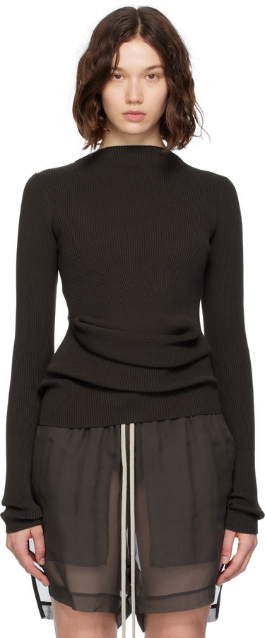 Sveter Rick Owens Rick Owens Ribbed Knit Babel Sweater Hnedá | RP02E4639 RIBVI, 0