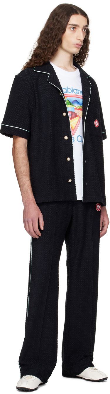 Tepláky Casablanca Casablanca Monogram Jacquard Towelling Sweatpants Čierna | MPF25-JTR-270-01, 3