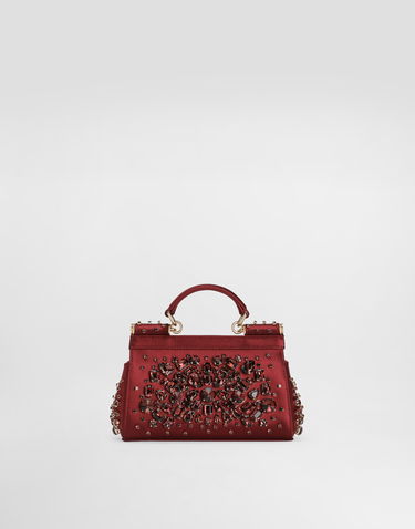 Kabelka Dolce & Gabbana Small Sicily Embellished Handbag Červená | BB7116C9S4880305, 3
