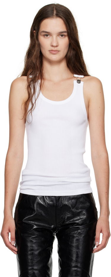Tielko Jean Paul Gaultier Jean Paul Gaultier Overall Buckles Ribbed Tank Top Biela | 25/03-U-TO380-J014-01, 0