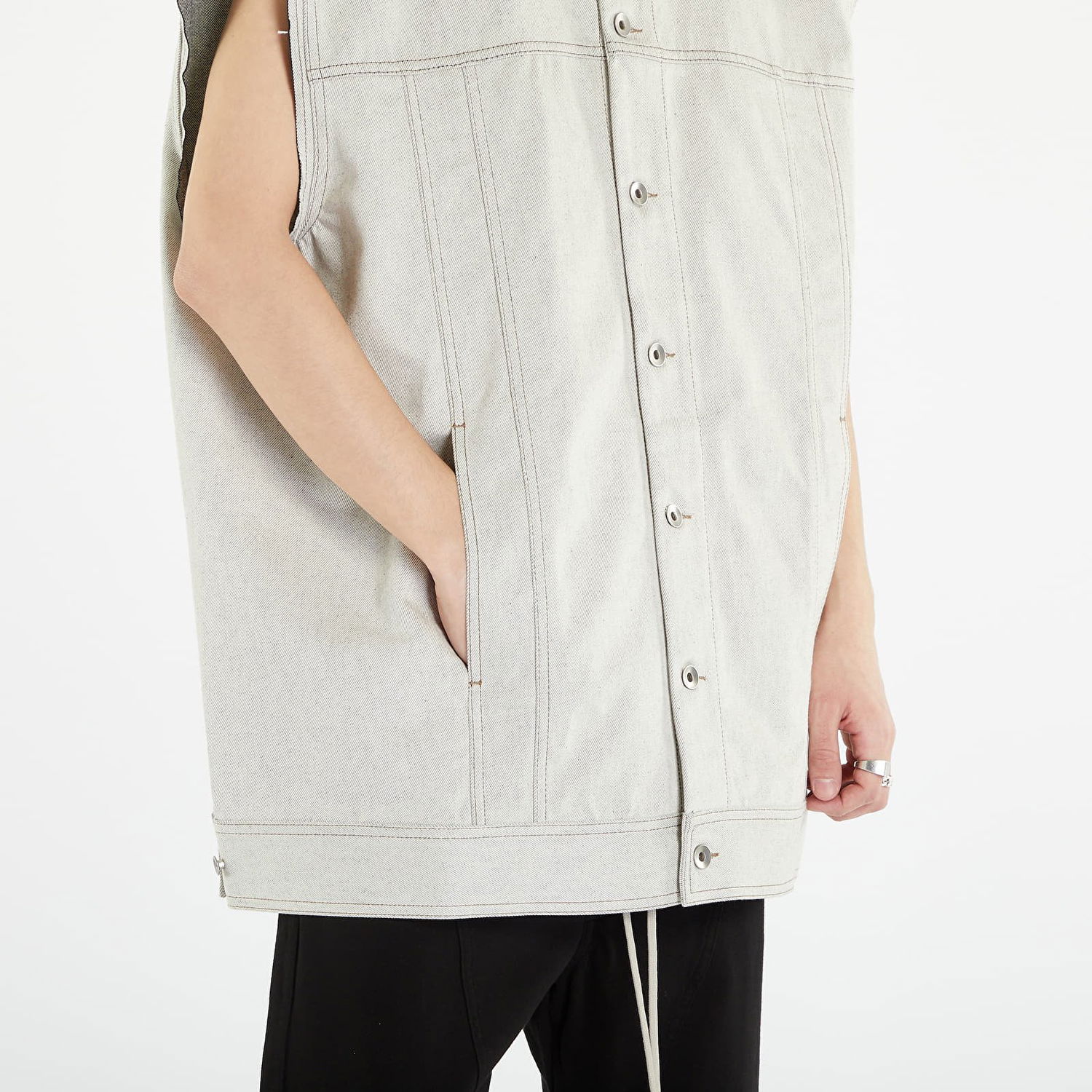 Vesta Rick Owens DRKSHDW Jumbo Worker Vest Biela | DU01C6762 MMD 51, 1