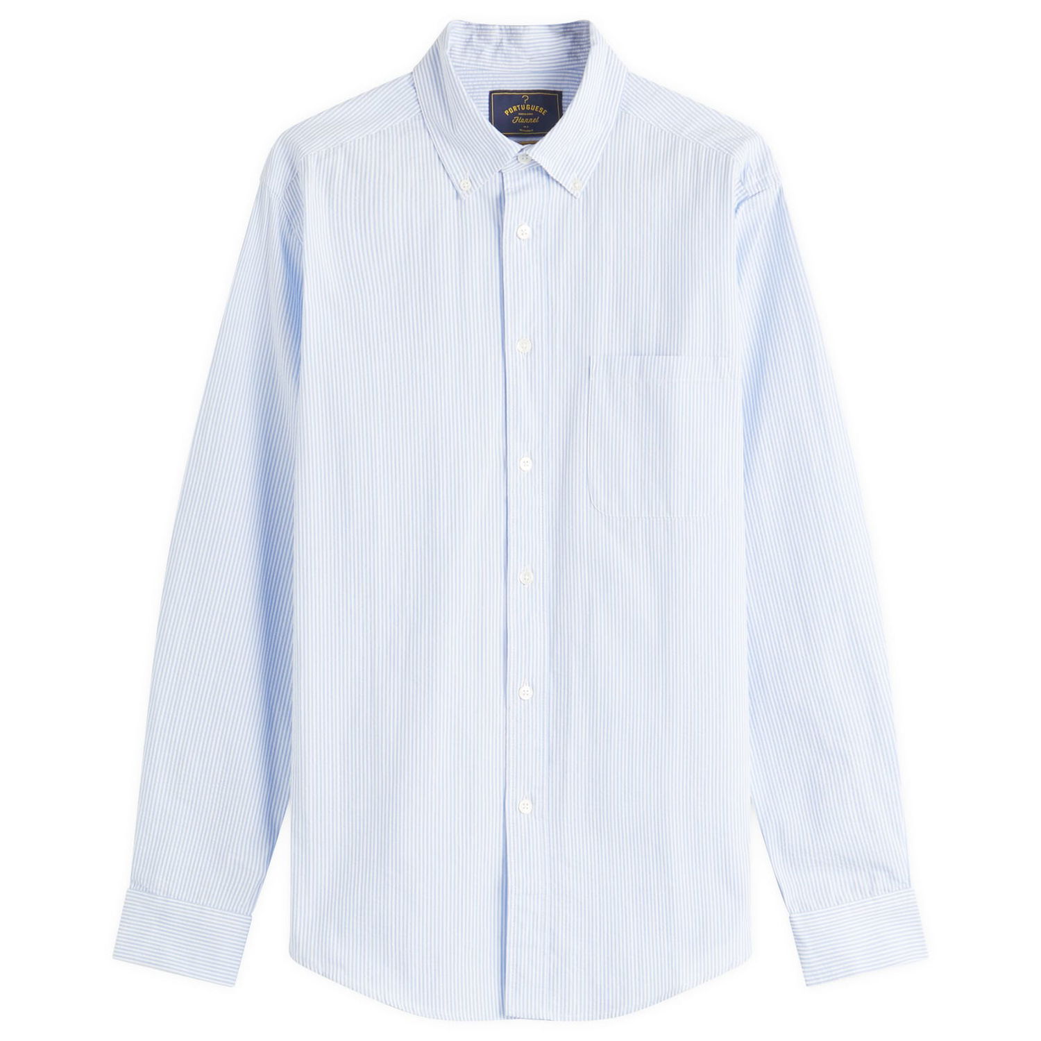 Košeľa Portuguese Flannel Atlantico Seersucker Stripe Shirt, Large Modrá | SS25-012-BLU, 0