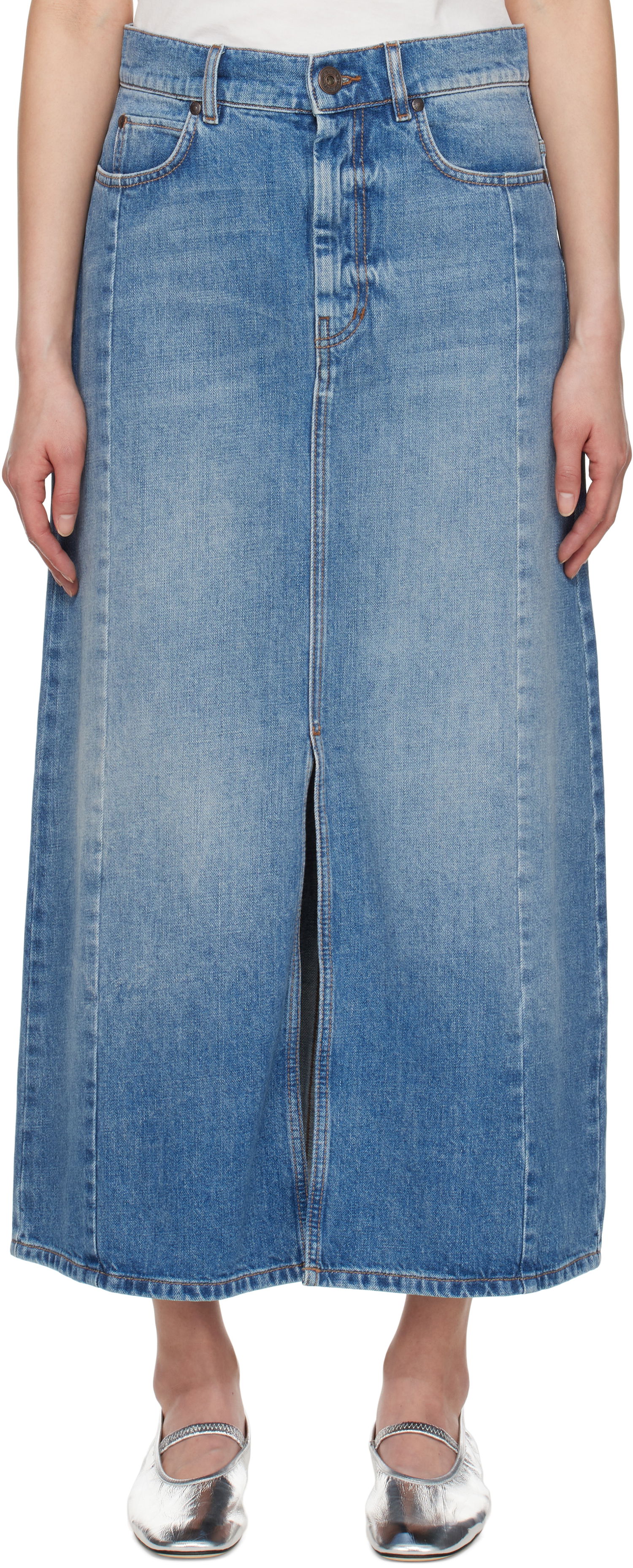 Sukňa Max Mara Weekend Max Mara Gesso Denim Midi Skirt Modrá | 2515101061600, 0
