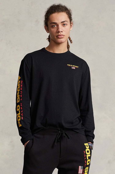 Tričko Polo by Ralph Lauren Long Sleeve Graphic T-Shirt Čierna | 710814128, 0