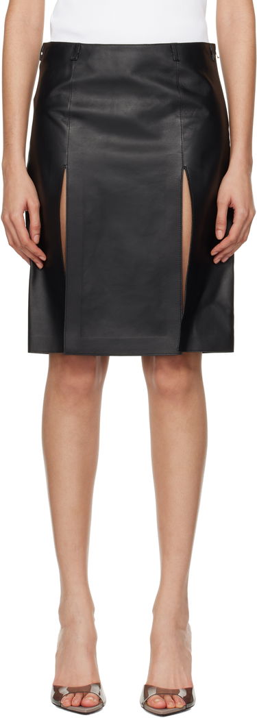 Sukňa The Attico Attico Tailored Leather Skirt with Slits Čierna | 250WCS00261 LBT128AA, 0